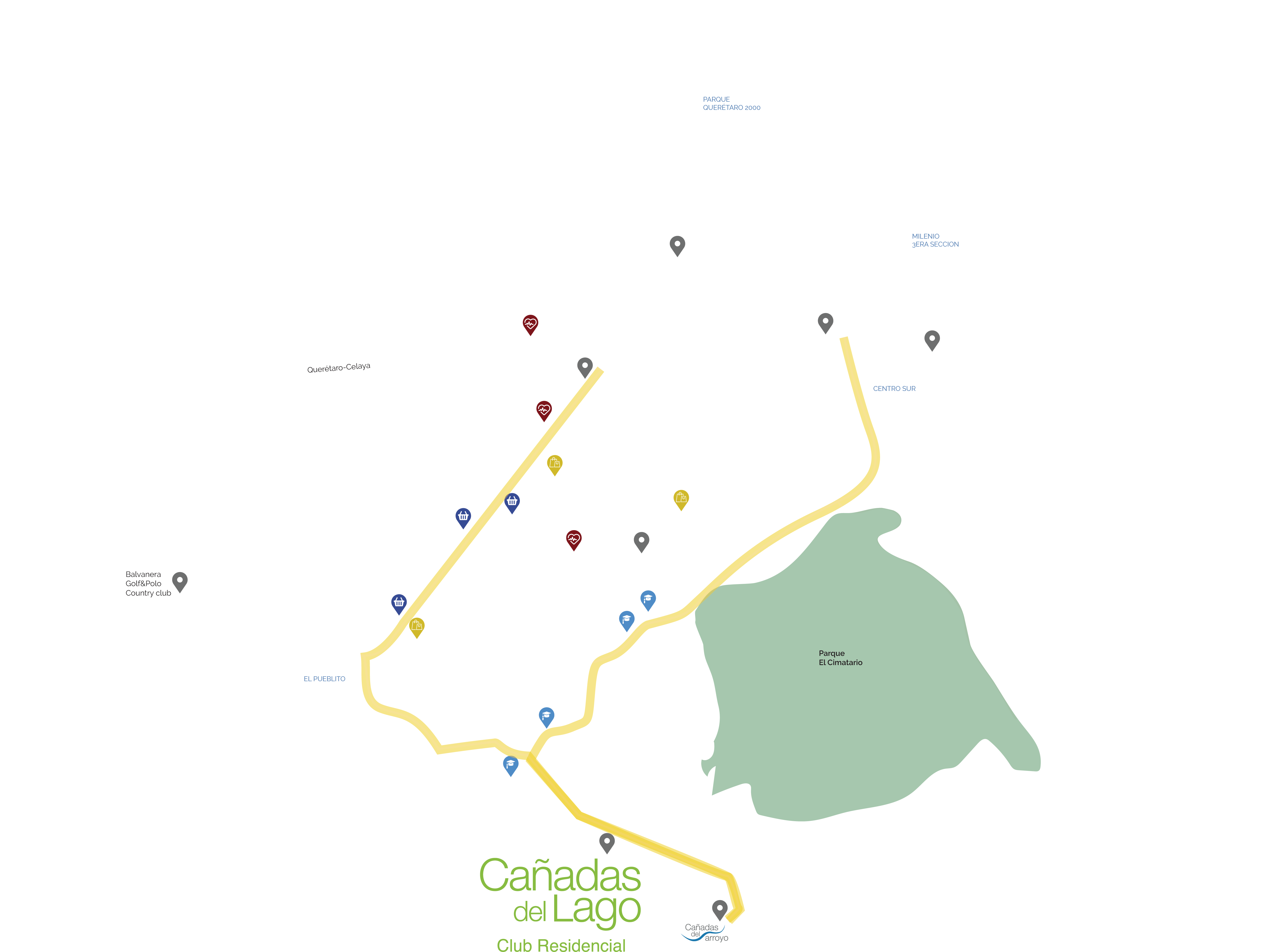 Cañadas del Lago mapa de ubicación